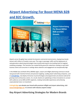 Airport Advertising For Boost MENA B2B and B2C Growth