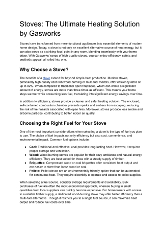 Stoves_ The Ultimate Heating Solution by Gasworks