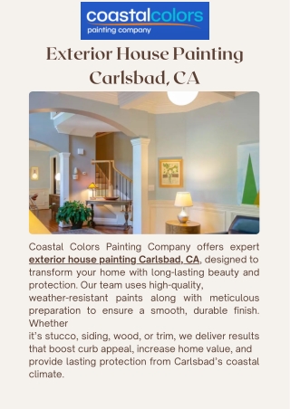 Professional Exterior House Painting Carlsbad, CA – Call Today