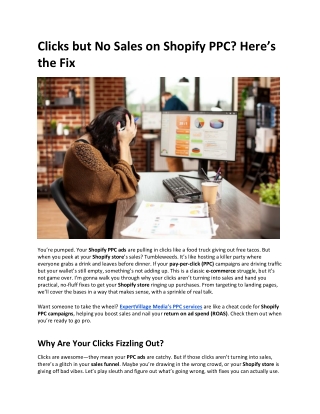Clicks but No Sales on Shopify PPC? Here’s the Fix