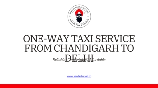 Affordable Taxi from Chandigarh to Delhi