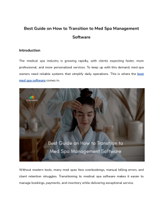 Best Guide on How to Transition to Med Spa Management Software