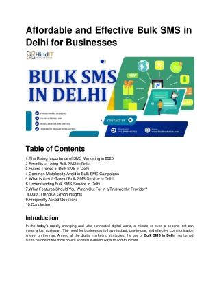 Affordable and Effective Bulk SMS in Delhi for Businesses