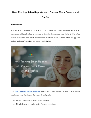 How Tanning Salon Reports Help Owners Track Growth and Profits