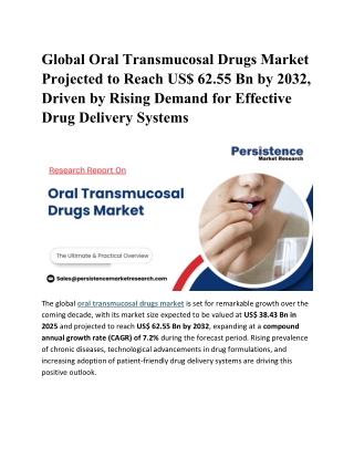 Oral Transmucosal Drugs Market