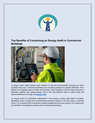 Top Benefits of Conducting an Energy Audit in Commercial Buildings