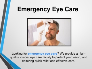 Emergency Eye Care
