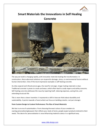 Smart Materials the Innovations in Self Healing Concrete