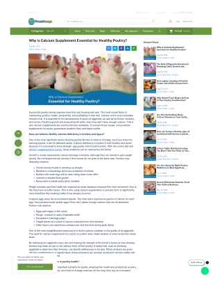 why is calcium supplement essential for healthy poultry