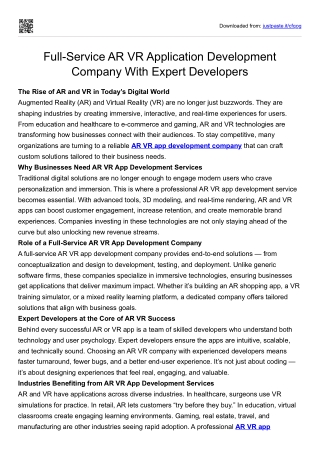 AR VR App Development Company - Designoweb