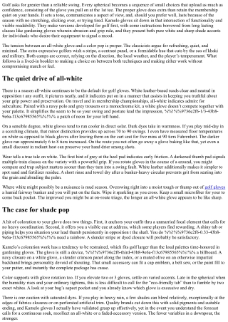 All-White or Color Pop: Kamelo Golf Gloves Style Guide