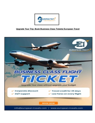 Book Business Class Tickets _ European Travel