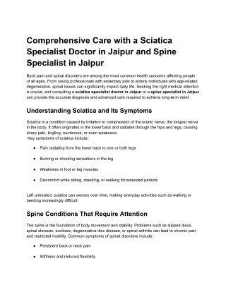 sciatica specialist doctor in jaipur