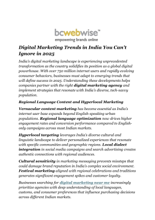 Digital Marketing Trends in India You Can't Ignore in 2025