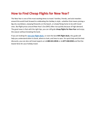 1-800-651-8918 What is the best time to book cheap flight for New Year 2026?