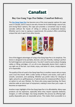 Buy Gas Gang Vape Pen Online