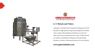 Water Storage Tank Manufacturer