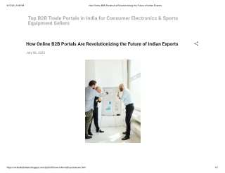 How Online B2B Portals Are Revolutionizing Indian Exports