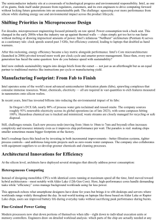 Intel’s Roadmap for Sustainable and Energy-Efficient Computing