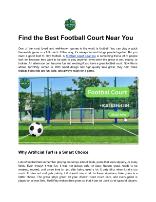 Find the Best Football Court Near You