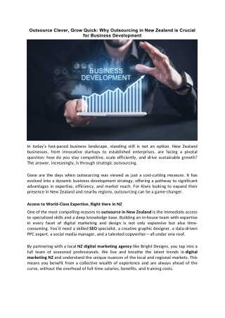 Outsource Clever Grow Quick Why Outsourcing in New Zealand is Crucial for Business Development