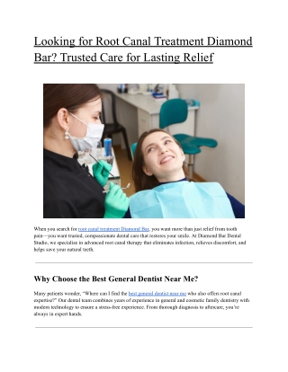 Looking for Root Canal Treatment Diamond Bar_ Trusted Care for Lasting Relief