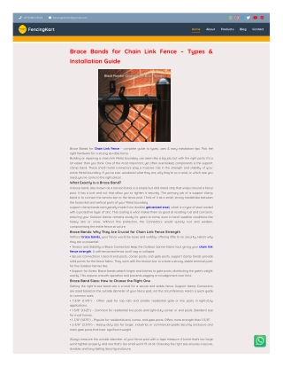 Brace Bands for Chain Link Fence