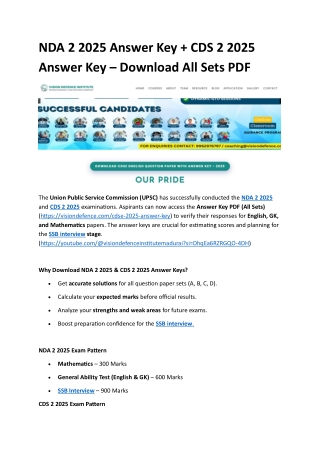 NDA 2 2025 Answer Key