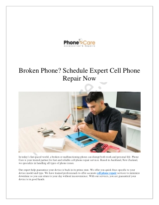 Broken Phone Schedule Expert Cell Phone Repair Now