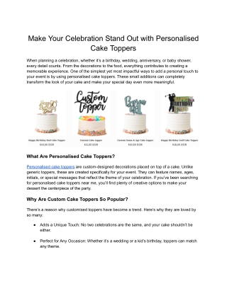 Personalised Cake Toppers Near You – Party Sweet Nella