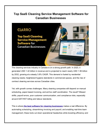 Top SaaS Cleaning Service Management Software for Canadian Businesses