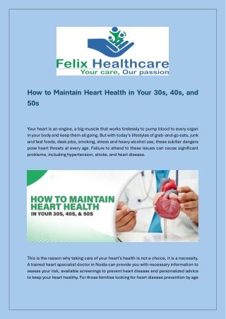 How to Maintain Heart Health in Your 30s, 40s, and 50s