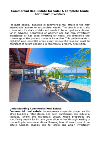 Commercial Real Estate for Sale: A Complete Guide for Smart Investors