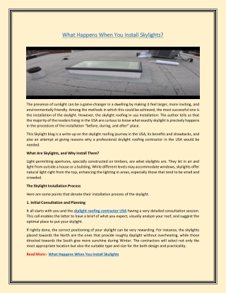 What Happens When You Install Skylights?