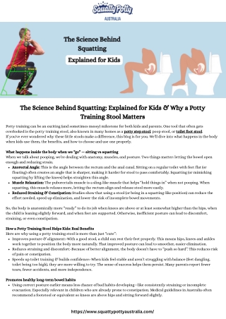 The Science Behind Squatting Explained for Kids & Why a Potty Training Stool Matters