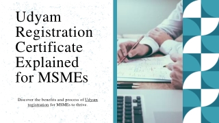 Udyam Registration Certificate Explained for MSMES