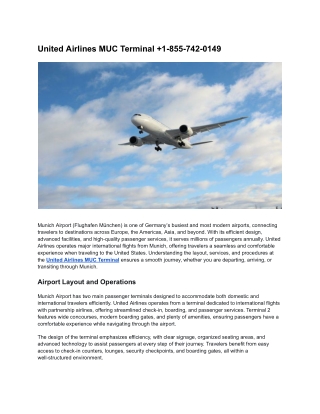 United Airlines MUC Terminal