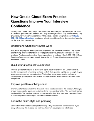 Master Oracle 1Z0-1196-25 Exam Questions to Succeed in Job Interviews