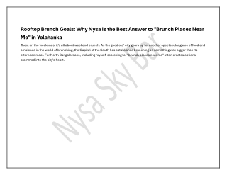 Rooftop Brunch Goals - Nysa Sky Bar