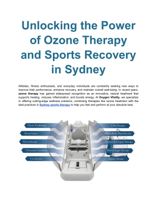 Ozone Therapy in Sydney | Restorative Wellness at Oxygen Vitality