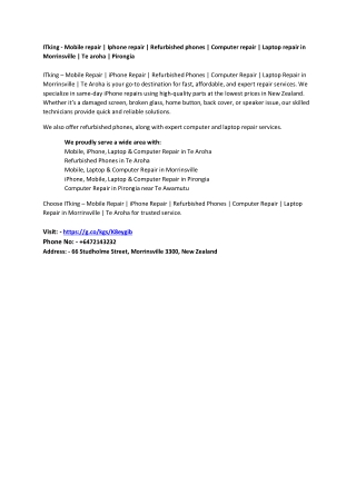 ITking - Mobile repair | Iphone repair | Refurbished phones | Computer repair