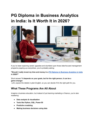 PG Diploma in Business Analytics in India_ Is It Worth It in 2026_