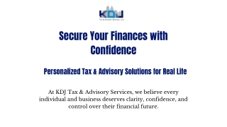 Expert Tax Planning Services with KDJ Tax & Advisory