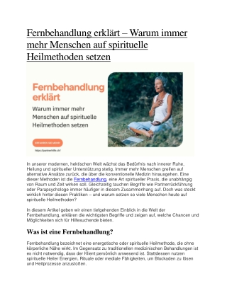 Fernbehandlung erklärt – Warum immer mehr Menschen auf spirituelle Heilmethoden