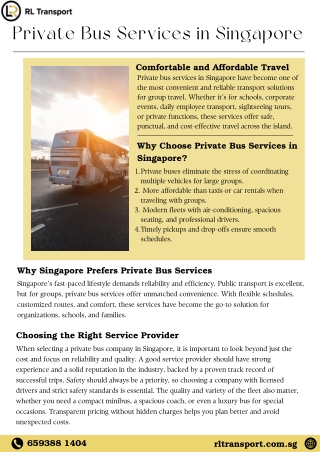 Private Bus Services in Singapore