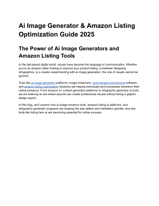 THE POWER OF AI IMAGE GENERATORS AND AMAZON LISTING TOOLS
