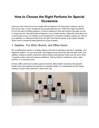 How to Choose the Right Perfume for Special Occasions