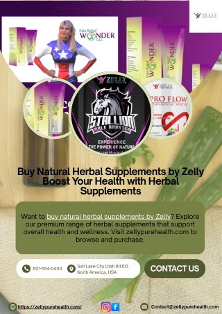 Buy Natural Herbal Supplements by Zelly Boost Your Health with Herbal Supplement