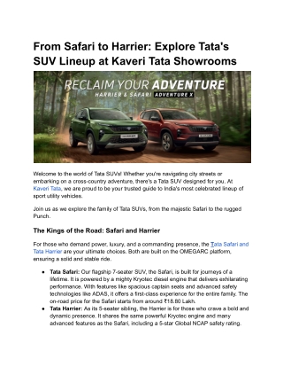 From Safari to Harrier_ Explore Tata's SUV Lineup at Kaveri Tata Showrooms