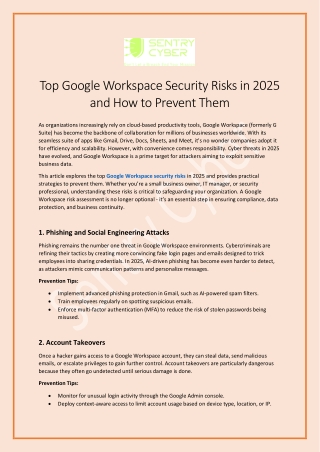 Top Google Workspace Security Risks in 2025 and How to Prevent Them